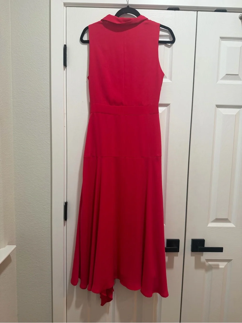 REISS Claire Pleated Fitted Midi Dress Pink Size 6